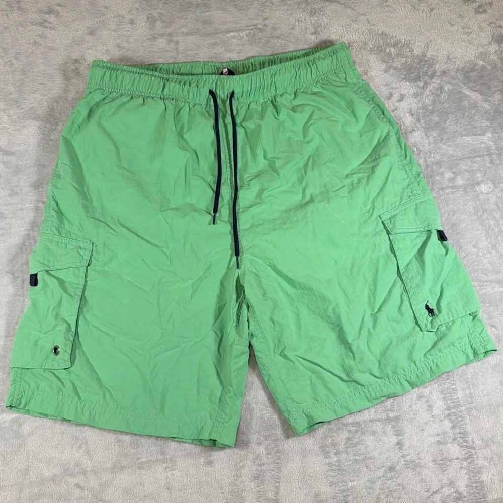Y2K Vintage Polo Sport Ralph Lauren Cargo Swim Shorts | Exotic Green | Large